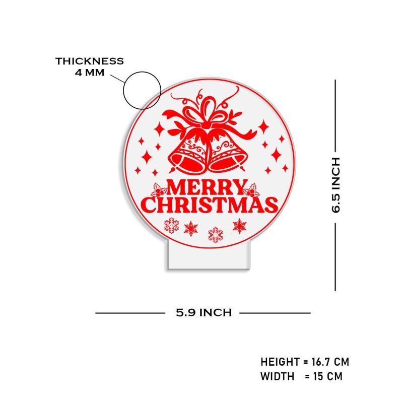 3D Illusion Merry Christmas Gifts Night Light | Merry Christmas Acrylic USB Night Lamp | Gifts for Christmas Decorations
